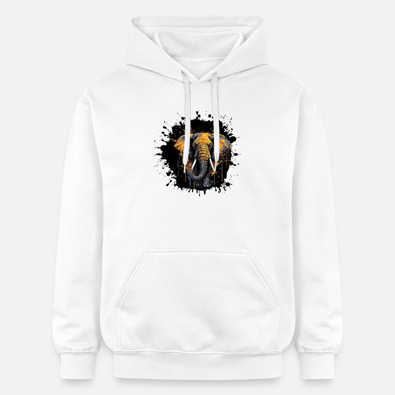 Éclaboussure d’éléphant - Sweat à capuche Softstyle® Gildan Unisexe - blanc