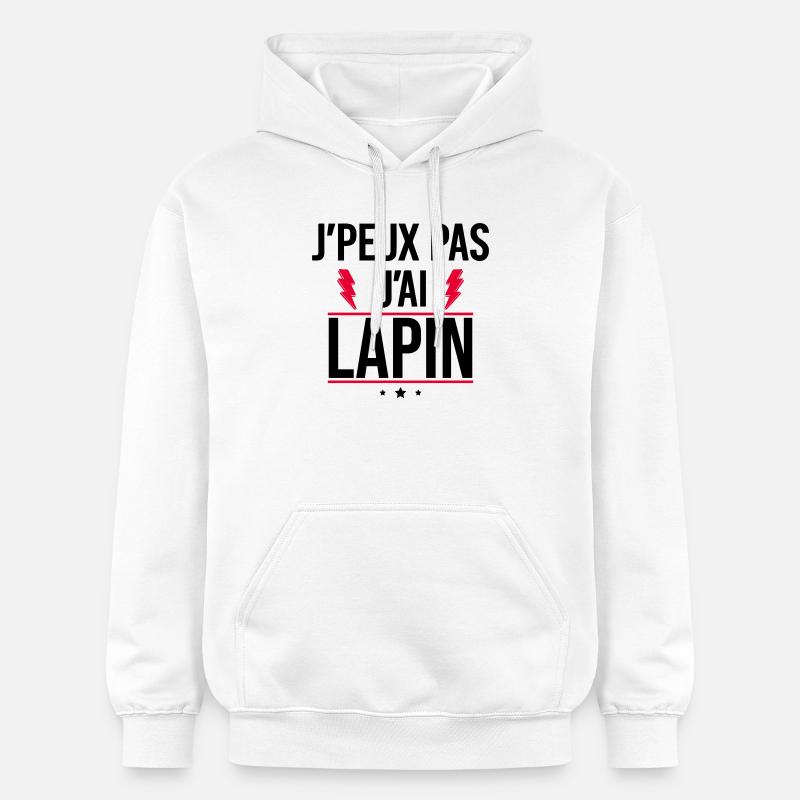 J’peux pas j’ai lapin Humour Lapin - Sweat à capuche Softstyle® Gildan Unisexe - blanc