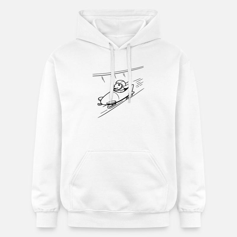 dackel eis bob kanal line art - Sweat à capuche Softstyle® Gildan Unisexe - blanc