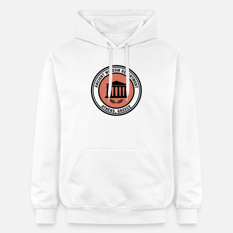 Sceau de la Sagesse Ancienne d’Athènes - Sweat à capuche Softstyle® Gildan Unisexe - blanc