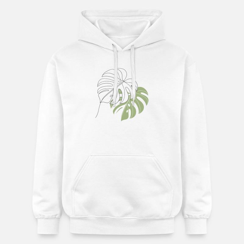 Illustration d’illustration de feuilles de Monstera - Sweat à capuche Softstyle® Gildan Unisexe - blanc