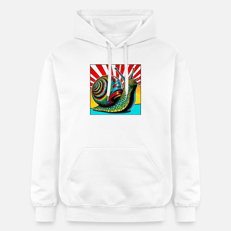 Escargot - Sweat à capuche Softstyle® Gildan Unisexe - blanc