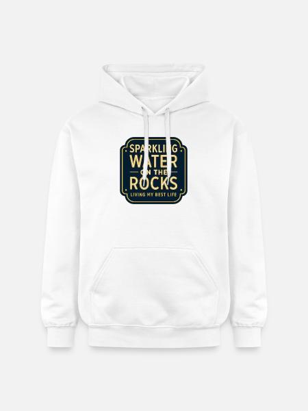 Sparkling water on rocks neon - Gildan Unisex Softstyle® Midweight Hoodie - white