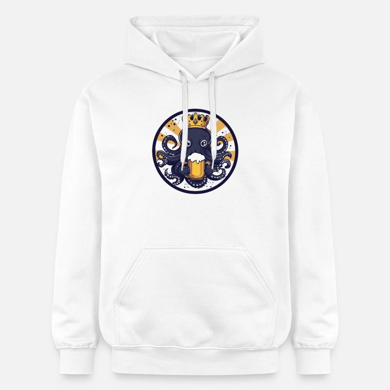 Bière pieuvre, drôle - Sweat à capuche Softstyle® Gildan Unisexe - blanc