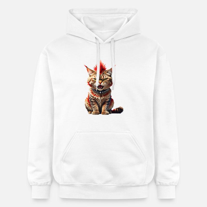 Punk Cat - Sweat à capuche Softstyle® Gildan Unisexe - blanc