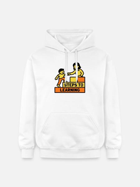 Steps to Learning Schule Logo - Gildan Unisex Softstyle® Midweight Hoodie - Weiß