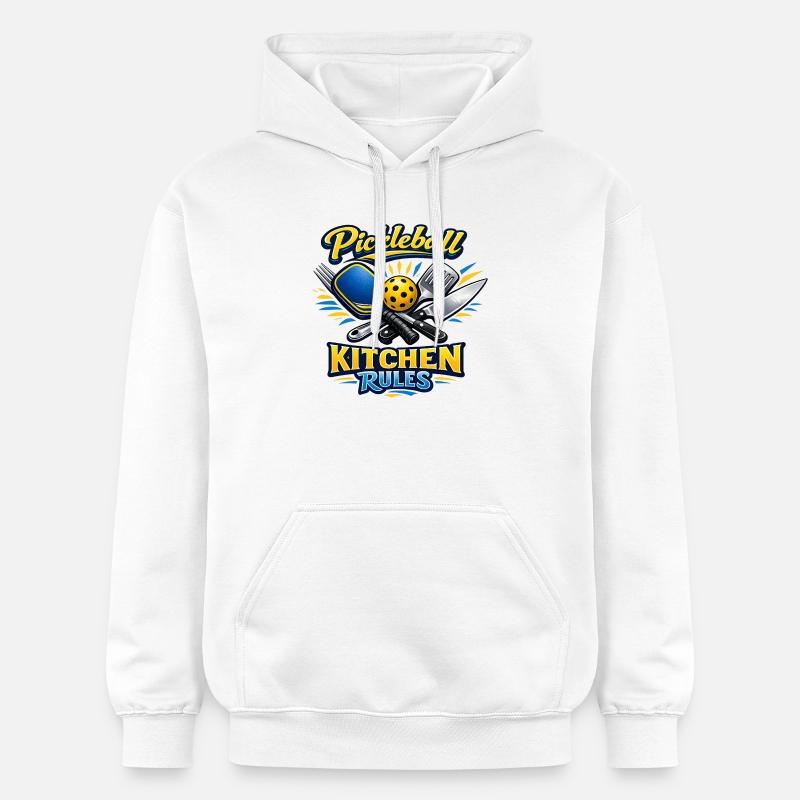 Pickleball Kitchen Rules - Gildan Unisex Softstyle® Midweight Hoodie - Weiß
