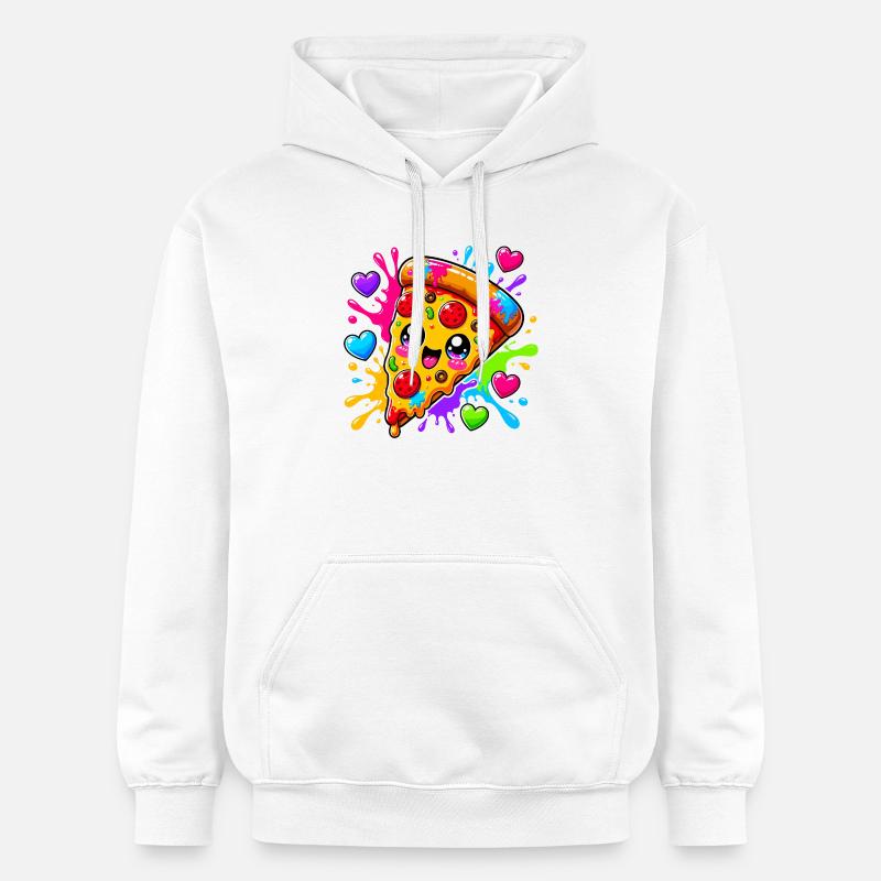 Une jolie part de pizza - Sweat à capuche Softstyle® Gildan Unisexe - blanc