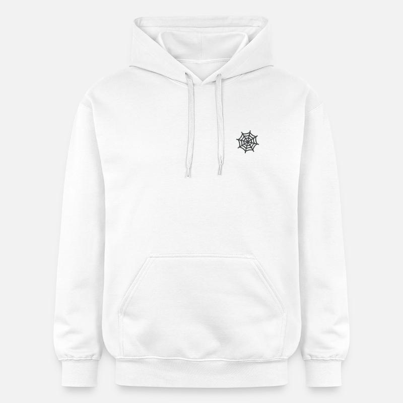Toile d’araignée brodée - Sweat à capuche Softstyle® Gildan Unisexe - blanc