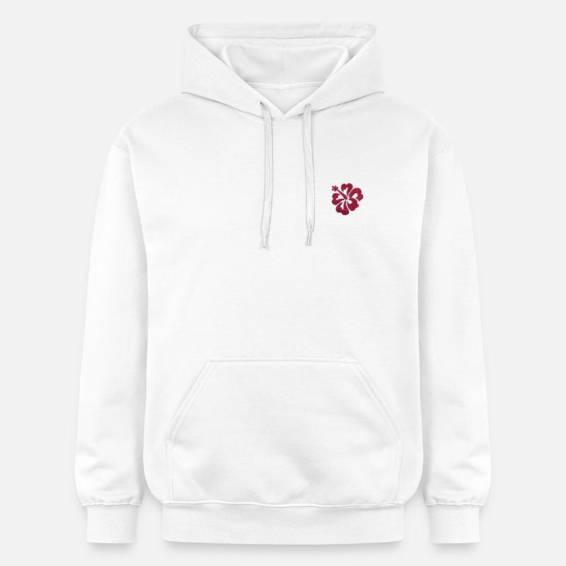Fleur brodée - Sweat à capuche Softstyle® Gildan Unisexe - blanc