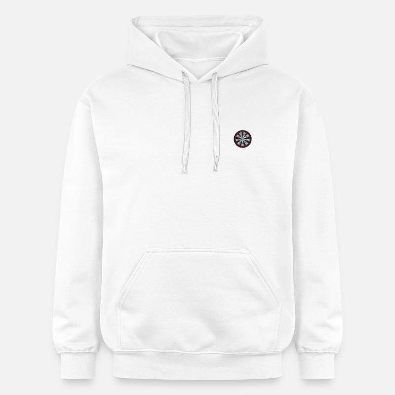 Cible de fléchettes brodée - Sweat à capuche Softstyle® Gildan Unisexe - blanc