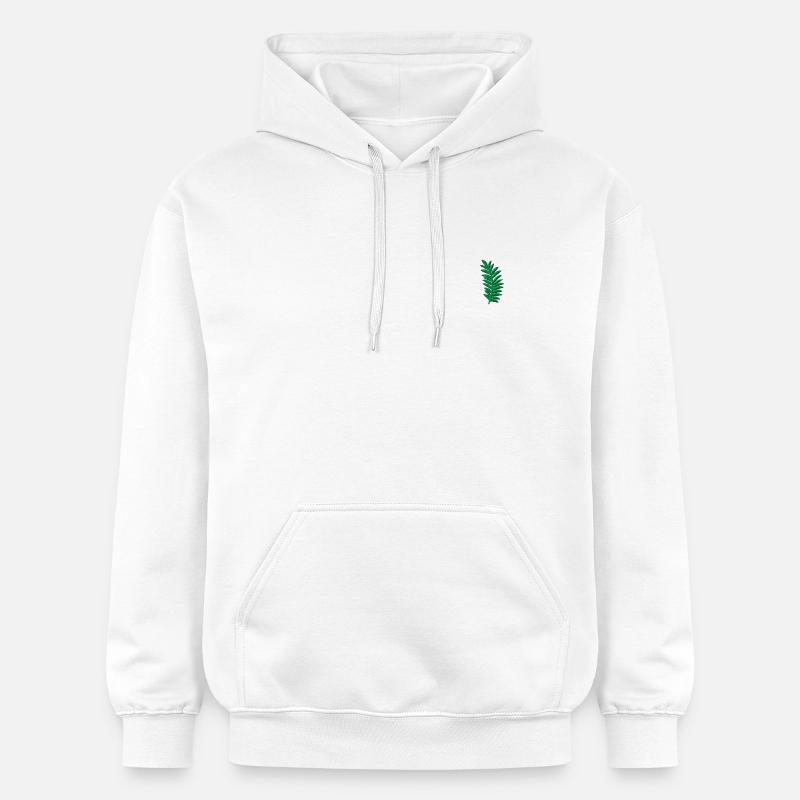 Feuille de palmier brodée - Sweat à capuche Softstyle® Gildan Unisexe - blanc