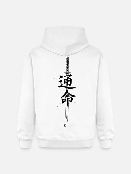 Samurai Katana Shirt, Japan  - Gildan Unisex Softstyle® Midweight Hoodie - Weiß