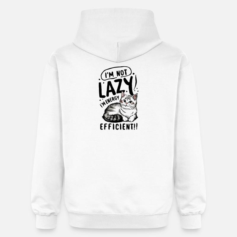 Mode d’économie d’énergie Chat persan - Sweat à capuche Softstyle® Gildan Unisexe - blanc