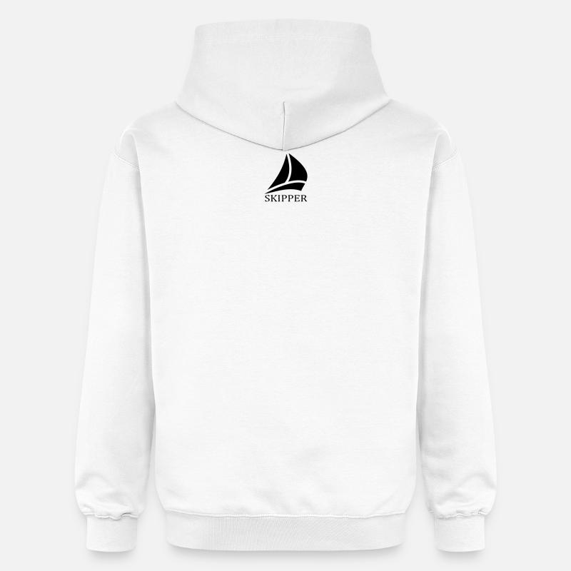 Logo de voilier Skipper - Sweat à capuche Softstyle® Gildan Unisexe - blanc