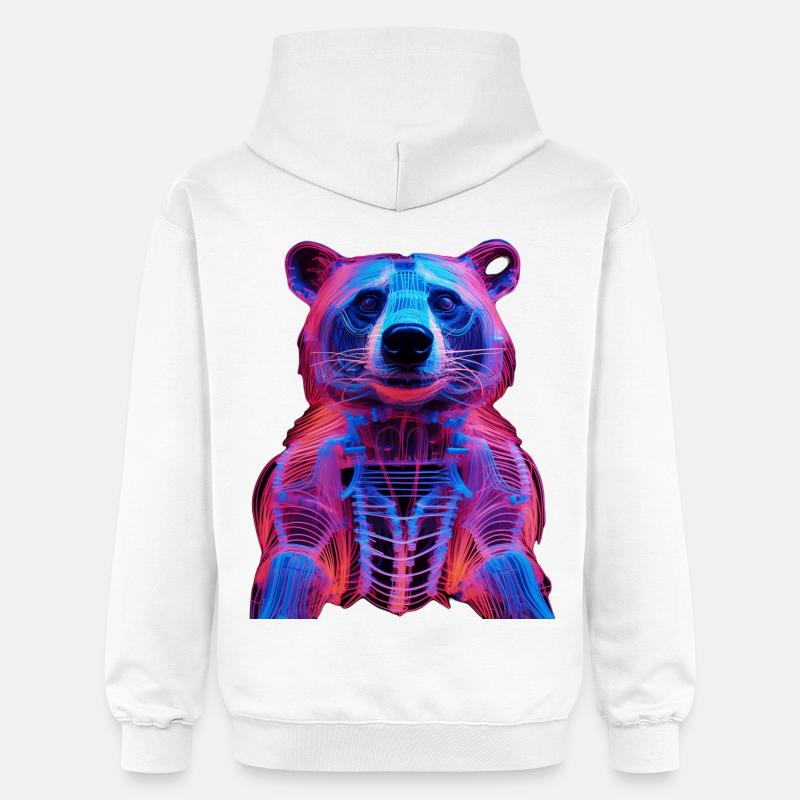 Conception de scarabée cerf-volant néon - Sweat à capuche Softstyle® Gildan Unisexe - blanc