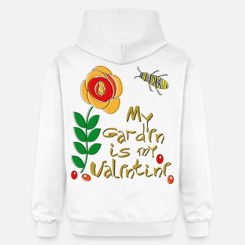 mon jardin est mon Valentin - Sweat à capuche Softstyle® Gildan Unisexe - blanc