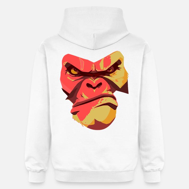 Conception Gorilla Power Back - Sweat à capuche Softstyle® Gildan Unisexe - blanc
