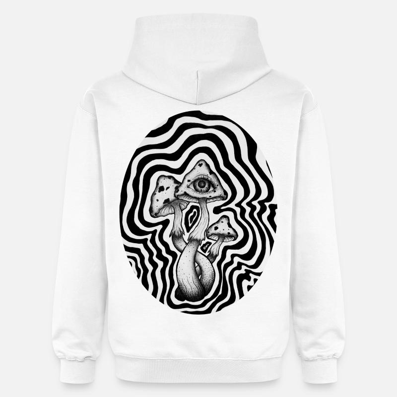 Champignons - Sweat à capuche Softstyle® Gildan Unisexe - blanc