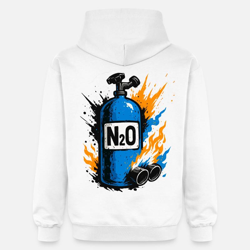 N2O Bottle Racing, maillot Nitro Power - Sweat à capuche Softstyle® Gildan Unisexe - blanc