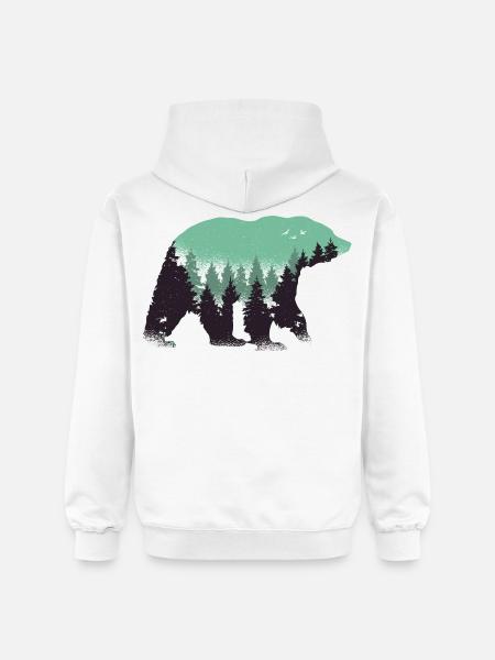 Bear Forest Nature - Gildan Unisex Softstyle® Midweight Hoodie - white