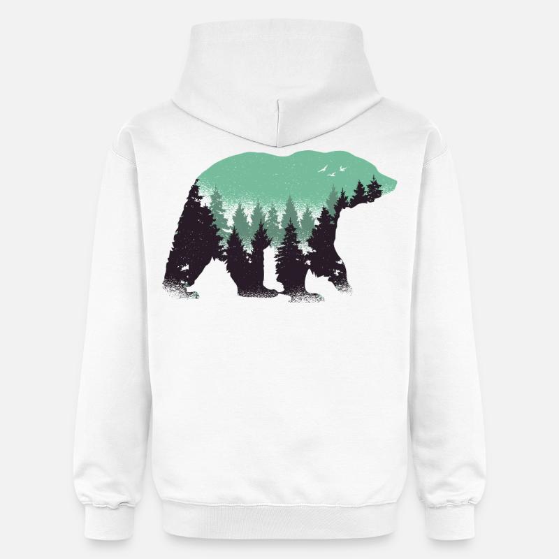 Bär Wald Natur - Gildan Unisex Softstyle® Midweight Hoodie - Weiß