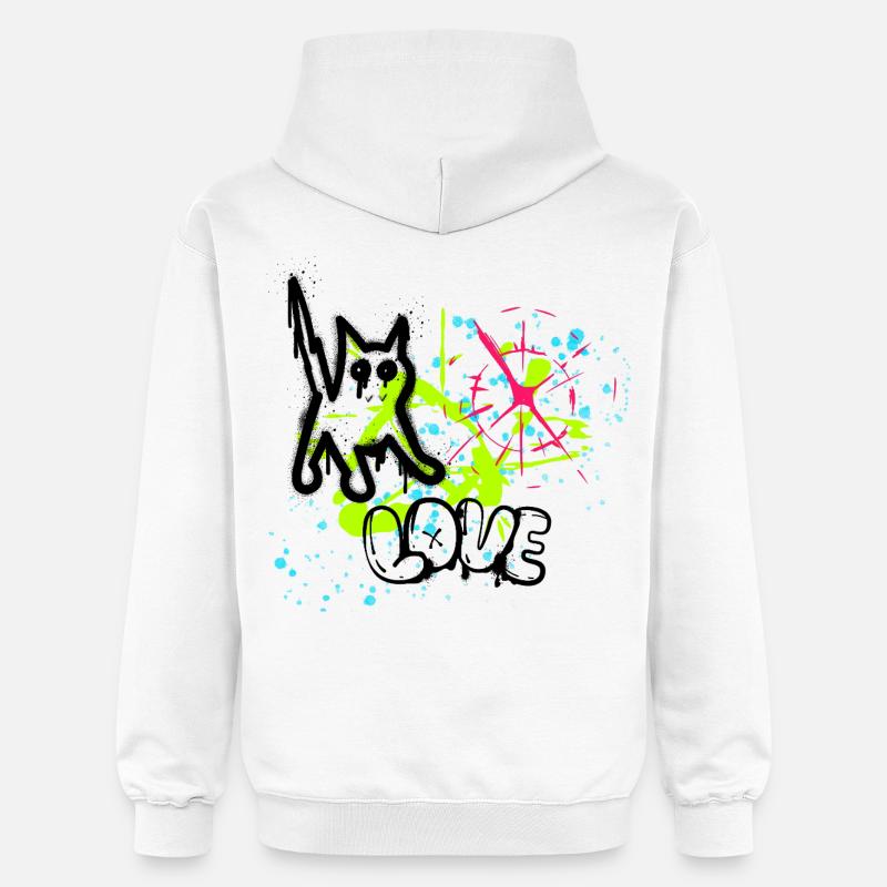 Motif de projections de graffiti néon - Sweat à capuche Softstyle® Gildan Unisexe - blanc
