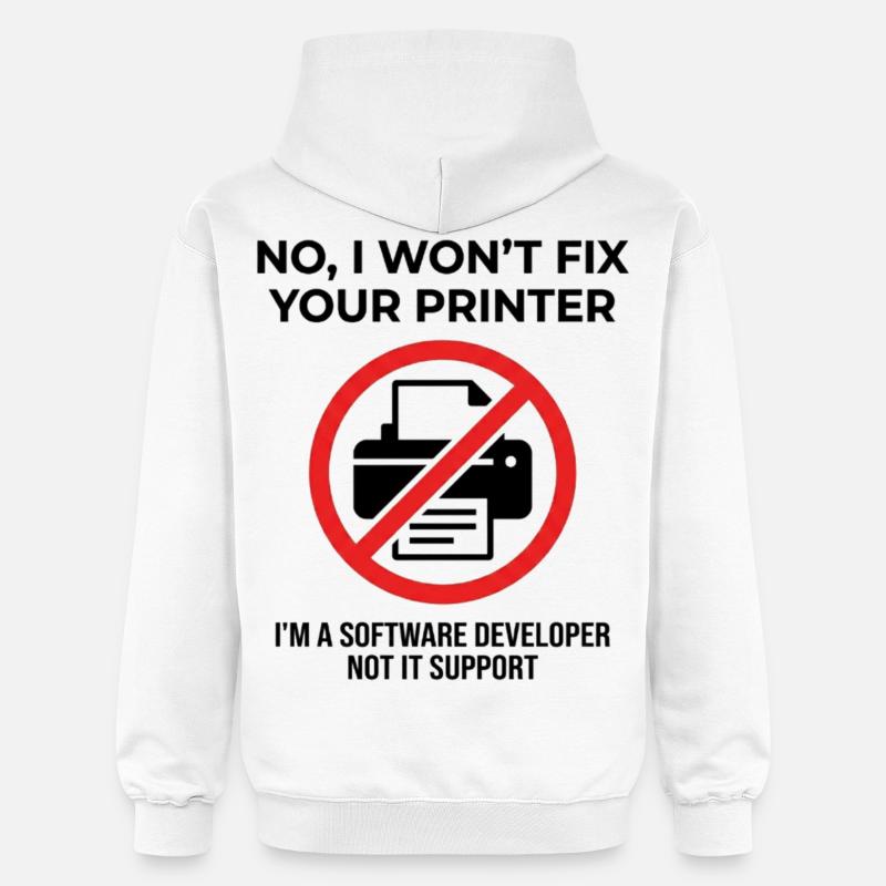 Programmer: not IT support - Gildan Unisex Softstyle® Midweight Hoodie - white
