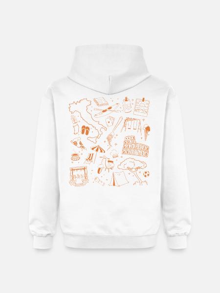 Italia Reise Collage: Landmark & Strand - Gildan Unisex Softstyle® Midweight Hoodie - Weiß