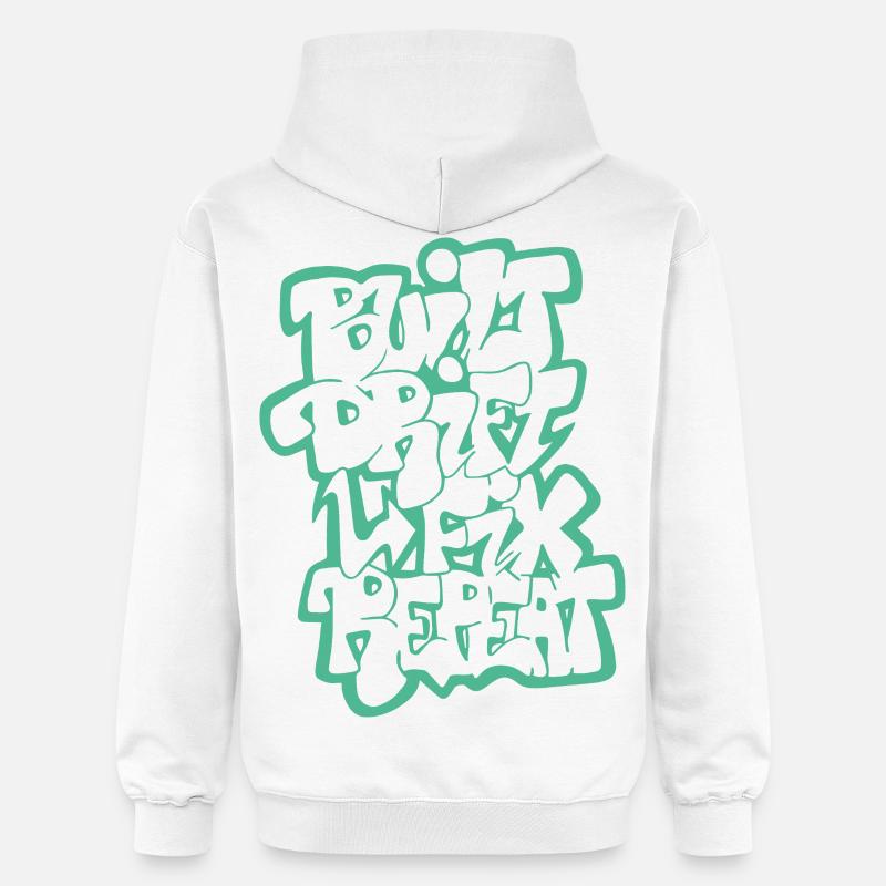 Dérivée construite Fix Répéter 04 - Sweat à capuche Softstyle® Gildan Unisexe - blanc