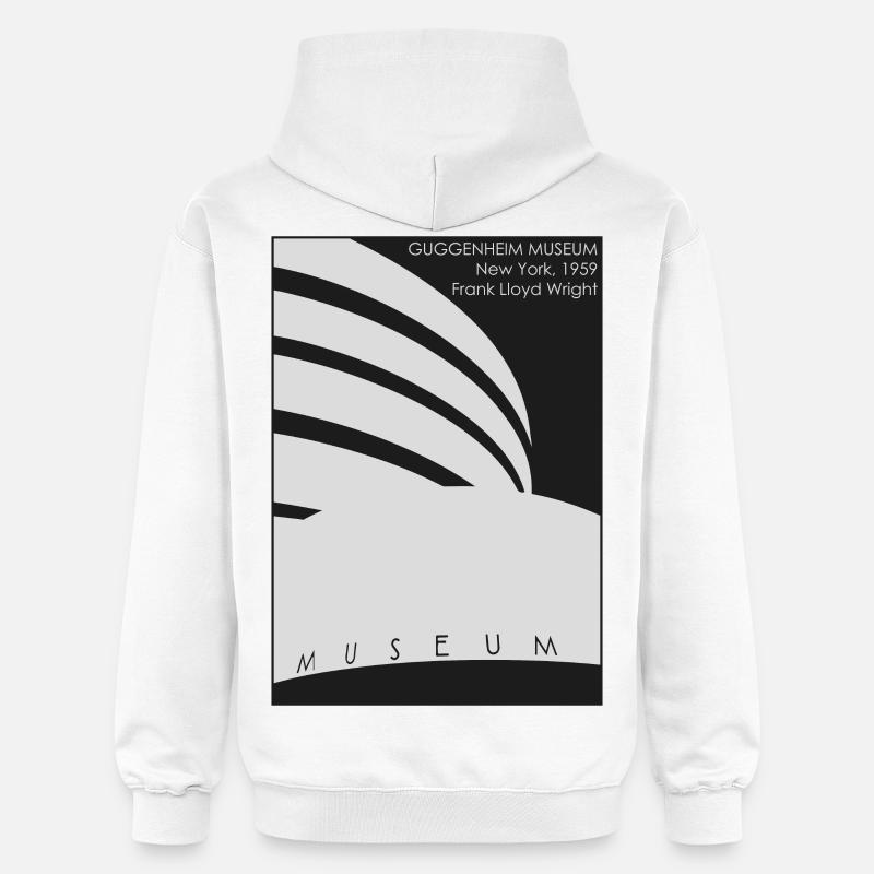 Architecture moderne: Musée Guggenheim - Sweat à capuche Softstyle® Gildan Unisexe - blanc