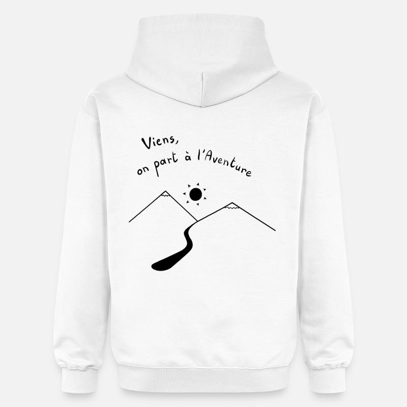 Viens, on part à l'Aventure - Sweat à capuche Softstyle® Gildan Unisexe - blanc