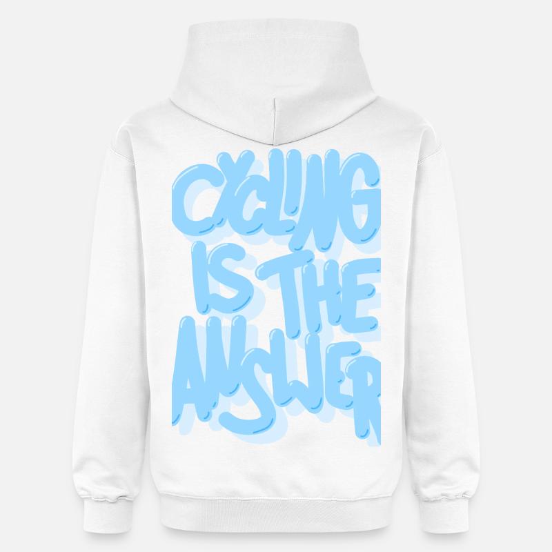 Cycling_is_the_answer_babyblau - Sweat à capuche Softstyle® Gildan Unisexe - blanc