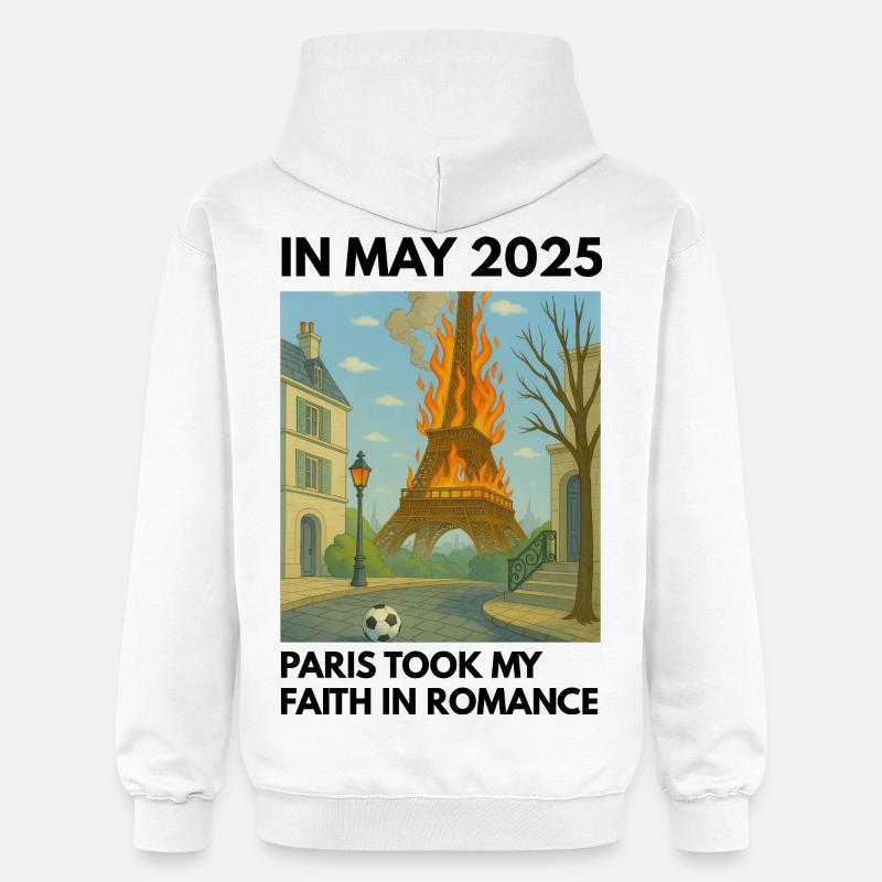 La Tour Eiffel en feu - Sweat à capuche Softstyle® Gildan Unisexe - blanc