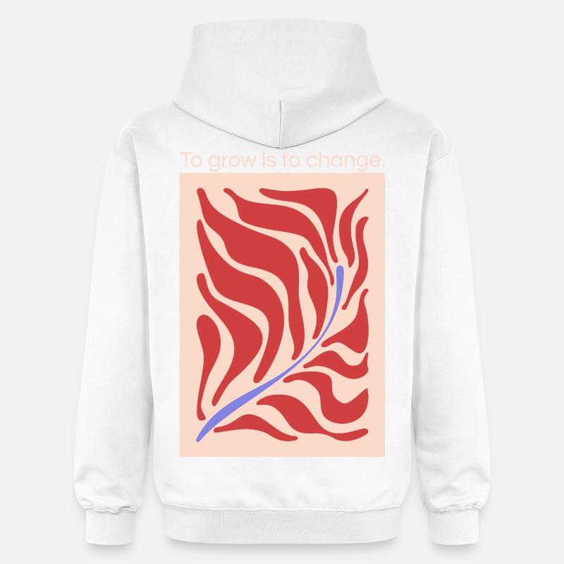 Growth through change – leaf shape pattern - Gildan Unisex Softstyle® Midweight Hoodie - white