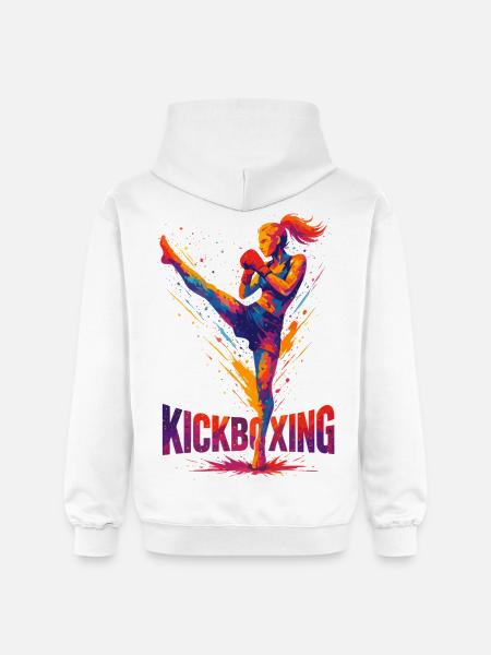 Kickboxer Graphic Design : Brute & Strong - Sweat à capuche Softstyle® Gildan Unisexe - blanc