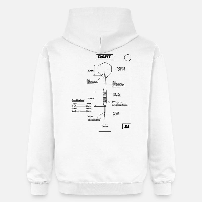 Plan de Fléchettes, Fléchettes - Sweat à capuche Softstyle® Gildan Unisexe - blanc