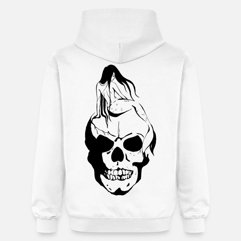 Sirène sur le crâne - Sweat à capuche Softstyle® Gildan Unisexe - blanc