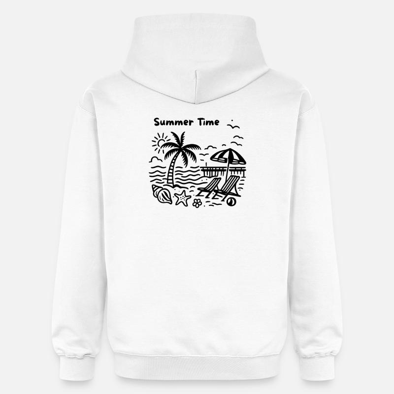 Palm Beach Pier - Conception estivale - Sweat à capuche Softstyle® Gildan Unisexe - blanc