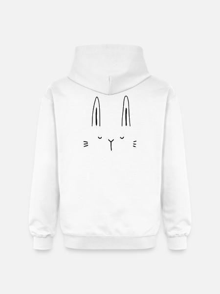Hase Hasengesicht Gesicht Geschenkidee - Gildan Unisex Softstyle® Midweight Hoodie - Weiß