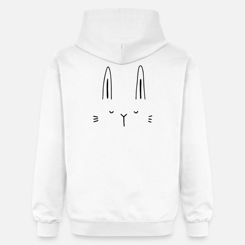 Kanin ansikte ansikte present idé - Gildan luvtröja unisex Softstyle® Midweight - vit