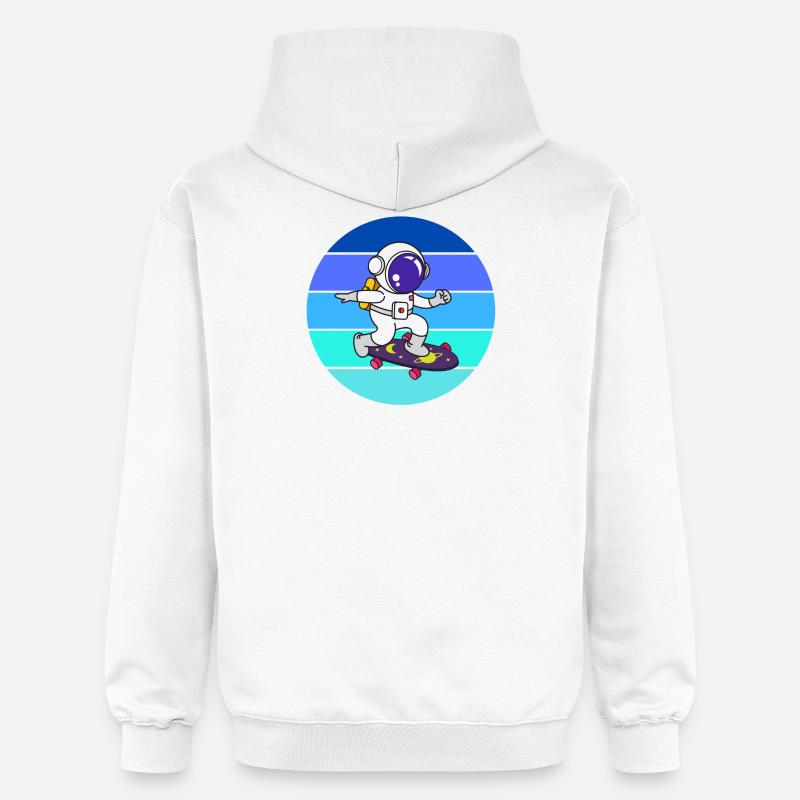spaceman, astronaute, fusée - Sweat à capuche Softstyle® Gildan Unisexe - blanc