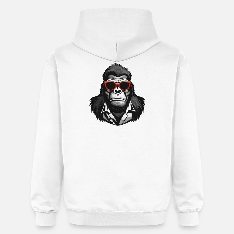 gorille, singe, primate - Sweat à capuche Softstyle® Gildan Unisexe - blanc