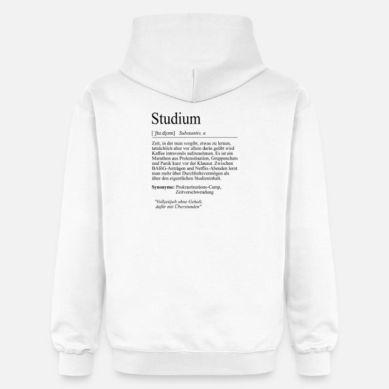 Unispruch "Studium" Student Geschenk, Studenten - Gildan Unisex Softstyle® Midweight Hoodie - Weiß