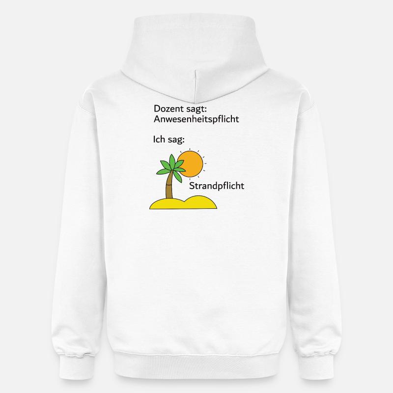 Unispruch "Strandpflicht" Geschenk, Studenten - Gildan Unisex Softstyle® Midweight Hoodie - Weiß