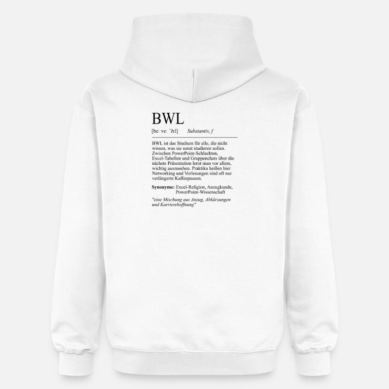 Unispruch "BWL" Student Geschenk, Studenten - Gildan Unisex Softstyle® Midweight Hoodie - Weiß