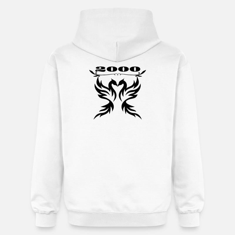 Silhouettes des ailes noires 2000 - Sweat à capuche Softstyle® Gildan Unisexe - blanc