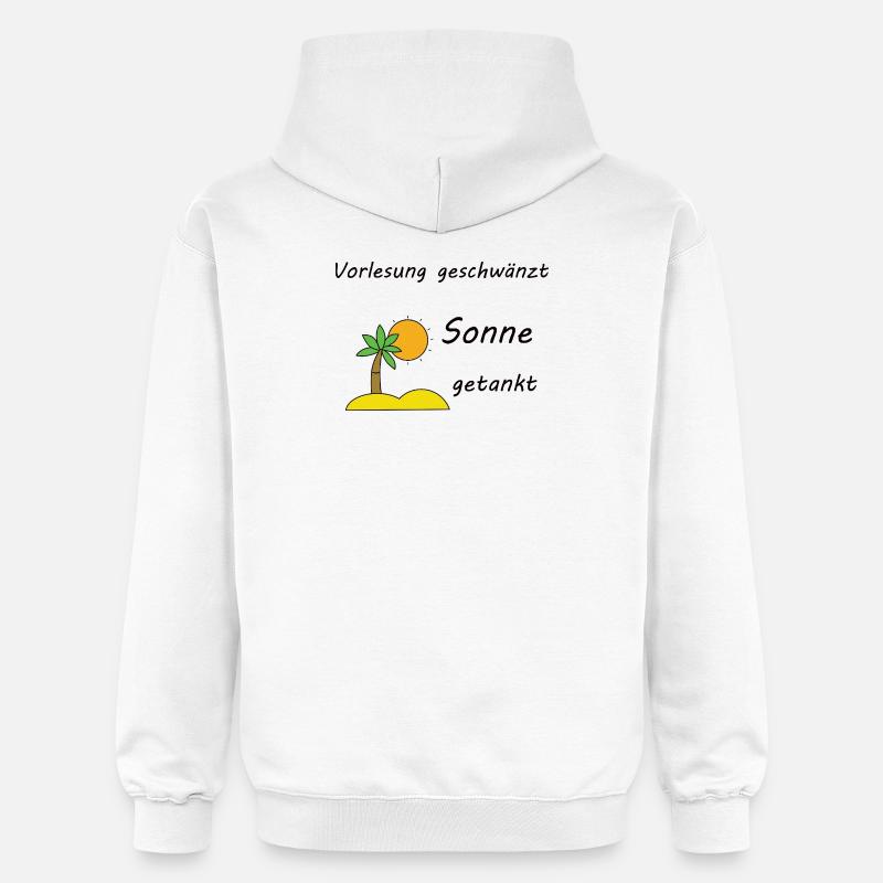 Unispruch "Sonne getankt" Geschenk, Studenten - Gildan Unisex Softstyle® Midweight Hoodie - Weiß