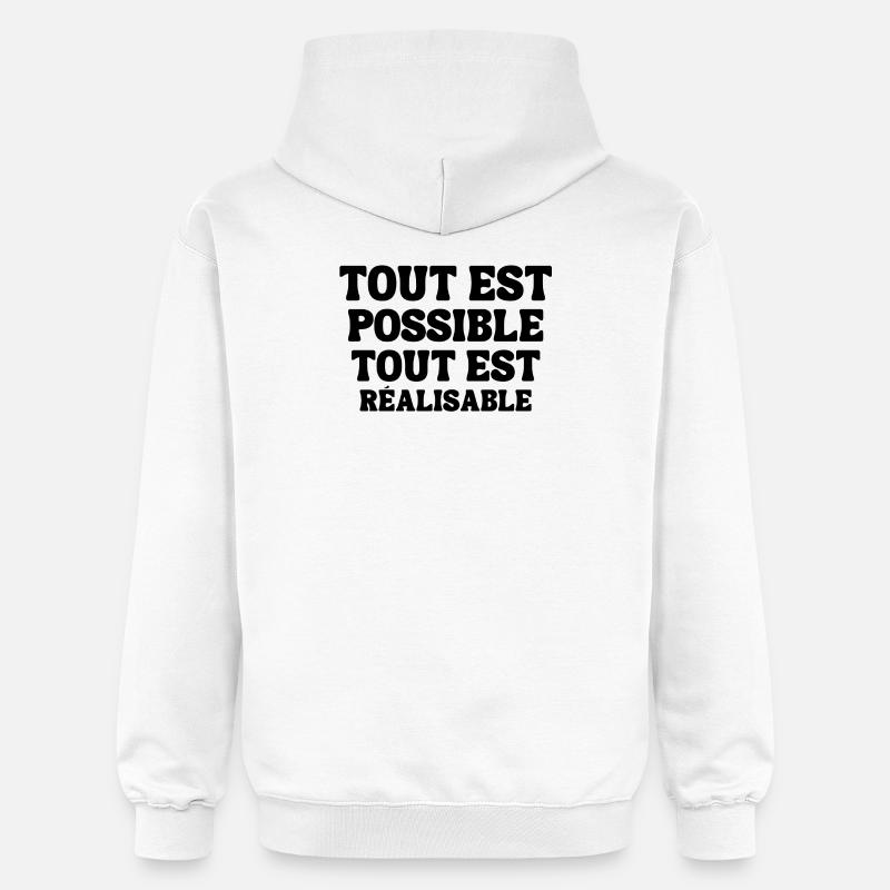 everything is possible, everything is achievable - Gildan Unisex Softstyle® Midweight Hoodie - white