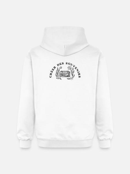 Créer des souvenirs full logo - Gildan Unisex Softstyle® Midweight Hoodie - white